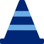 Blue icon of a traffic cone